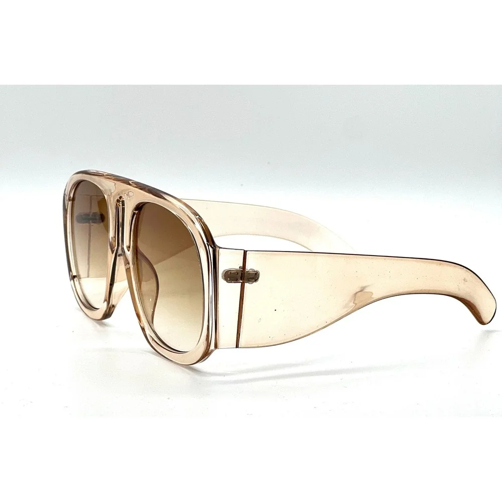 Female Sunglasses Women Large Beige Lenses Fashionable Beach Style Sophisticated